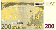 Back of 200 Euro Notes
